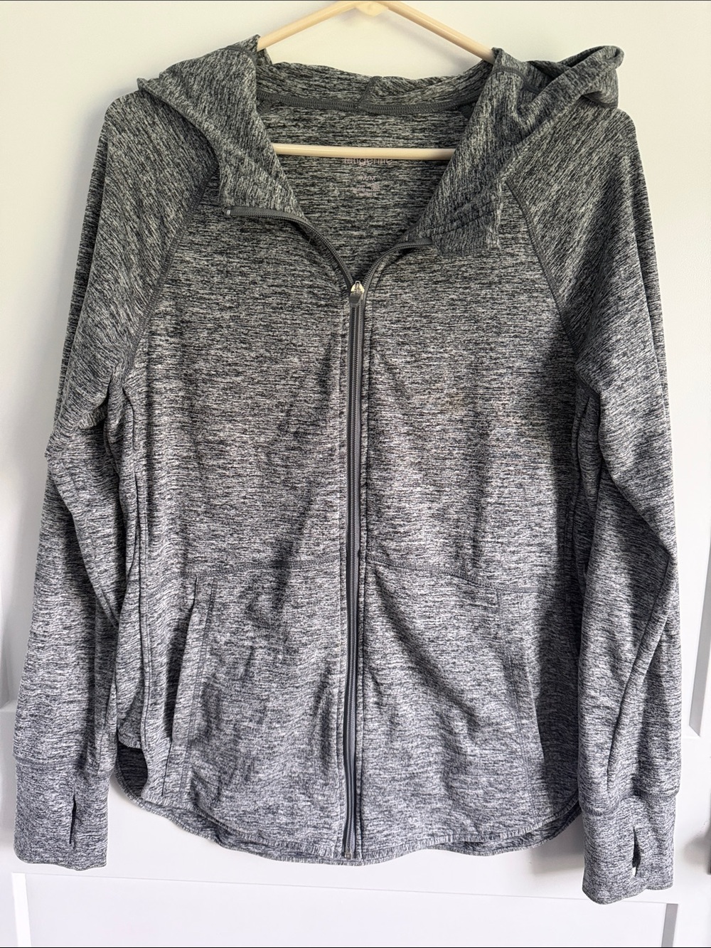 Tangerine Heathered Gray Full-Zip Hooded Utility Jacket